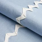LAZARE APPLIQUÉ Fabric – IVORY ON CHAMBRAY | Schumacher | Wa LAZARE APPLIQUÉ fabric IVORY ON CHAMBRAY color by Schumacher