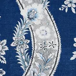 LE CASTELLET Fabric – INDIGO | Schumacher | Wallpaper Twins LE CASTELLET fabric INDIGO color by Schumacher
