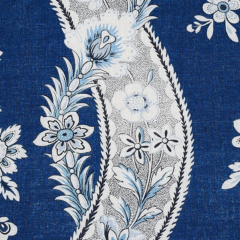 LE CASTELLET Fabric – INDIGO | Schumacher | Wallpaper Twins LE CASTELLET fabric INDIGO color by Schumacher
