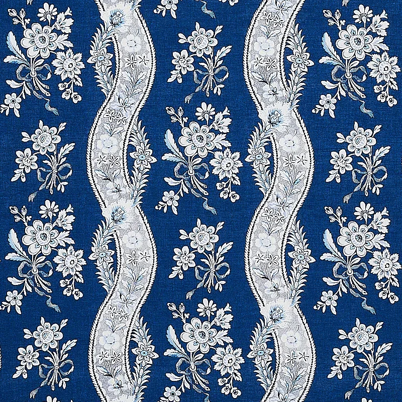 LE CASTELLET fabric INDIGO color by Schumacher