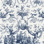 LE COURONNEMENT DE LA ROSIERE Fabric – BLEU | Schumacher | W LE COURONNEMENT DE LA ROSIERE fabric BLEU color by Schumacher