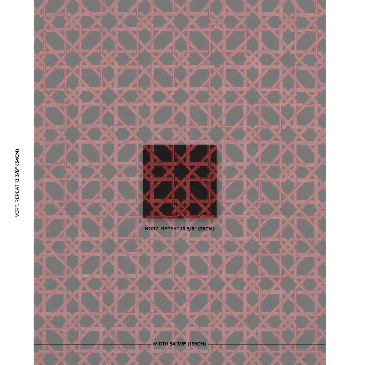 LE MAROC ÉPINGLÉ Fabric – BLACK AND RED | Schumacher | Wallp LE MAROC ÉPINGLÉ fabric BLACK AND RED color by Schumacher