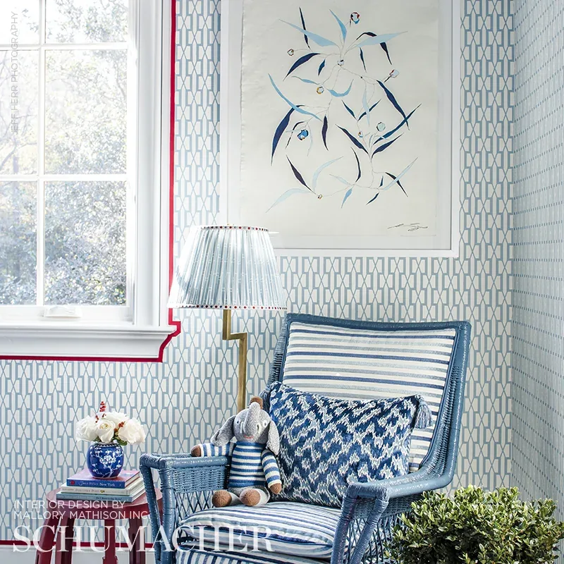 LE MATELOT fabric BLUE color by Schumacher