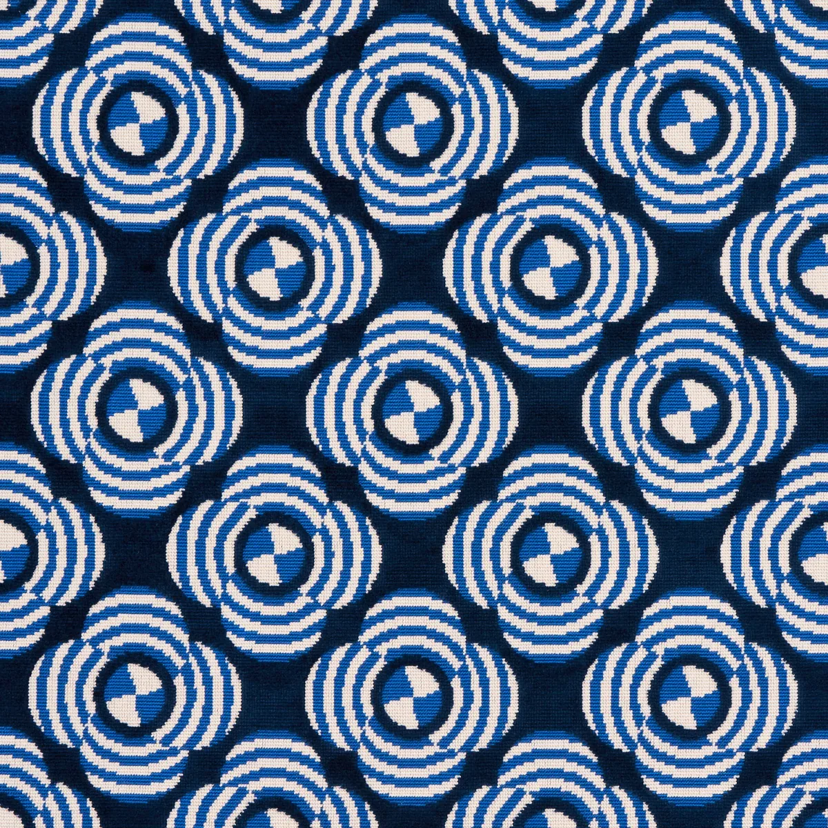 LE MODERNE CUT VELVET fabric COBALT color by Schumacher