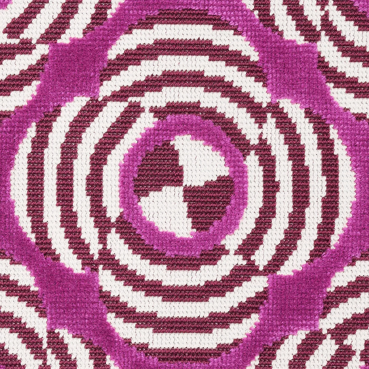 LE MODERNE CUT VELVET Fabric – MAGENTA | Schumacher | Wallpa LE MODERNE CUT VELVET fabric MAGENTA color by Schumacher