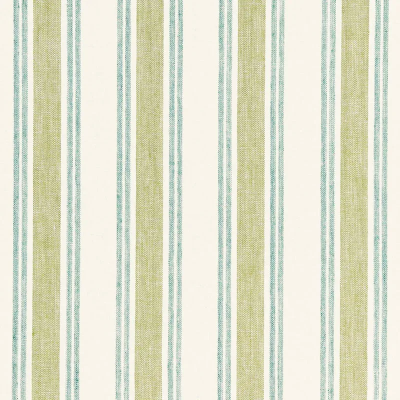 LEAH LINEN STRIPE fabric SEA GRASS color by Schumacher