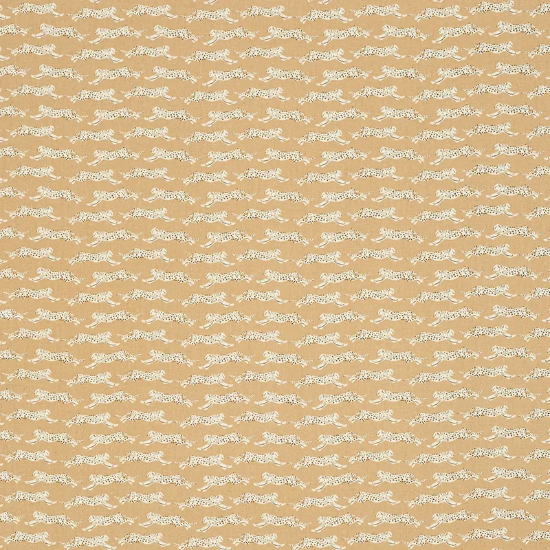 LEAPING LEOPARDS Fabric – SAND | Schumacher | Wallpaper Twin LEAPING LEOPARDS fabric SAND color by Schumacher