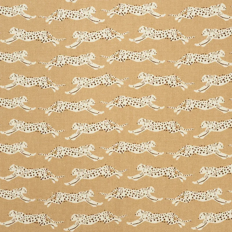 LEAPING LEOPARDS fabric SAND color by Schumacher