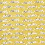 LEAPING LEOPARDS Fabric – YELLOW | Schumacher | Wallpaper Tw LEAPING LEOPARDS fabric YELLOW color by Schumacher
