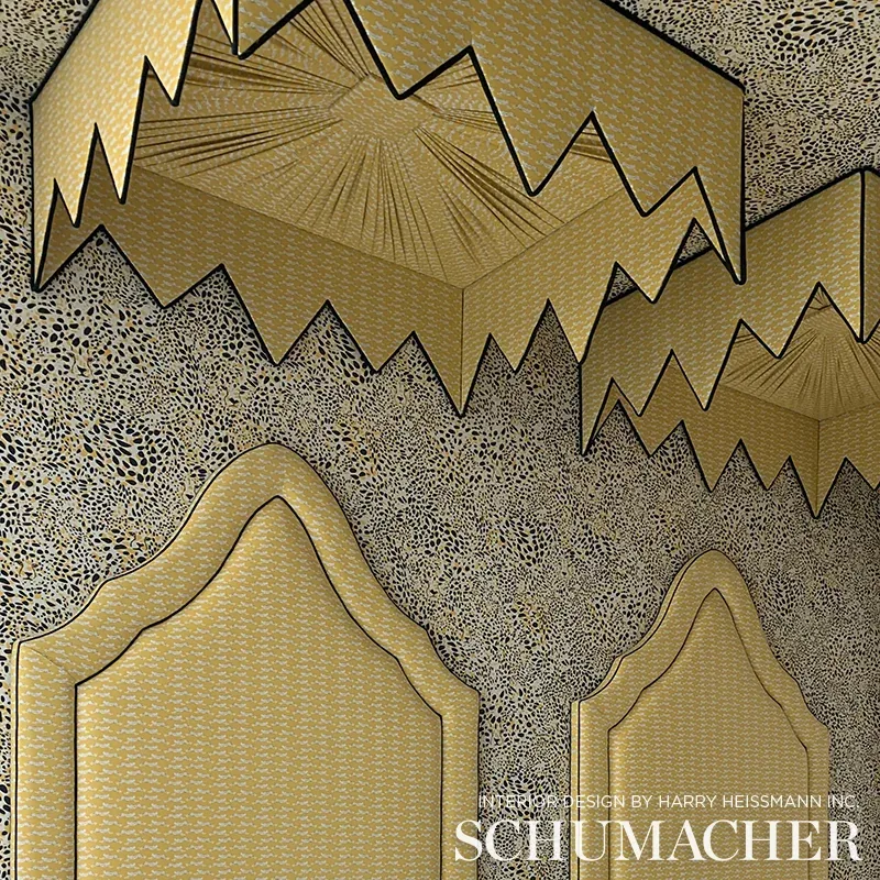 LEAPING LEOPARDS Fabric – YELLOW | Schumacher | Wallpaper Tw LEAPING LEOPARDS fabric YELLOW color by Schumacher