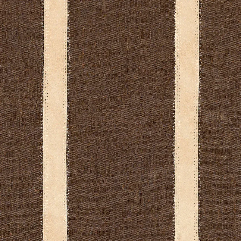 LEATHER STRIPE fabric COCOA color by Schumacher