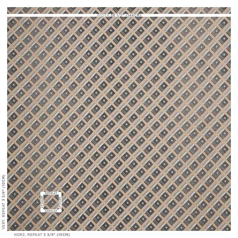 LEGRAD ARGYLE fabric CHARCOAL color by Schumacher