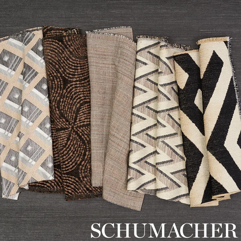 LEGRAD ARGYLE fabric CHARCOAL color by Schumacher