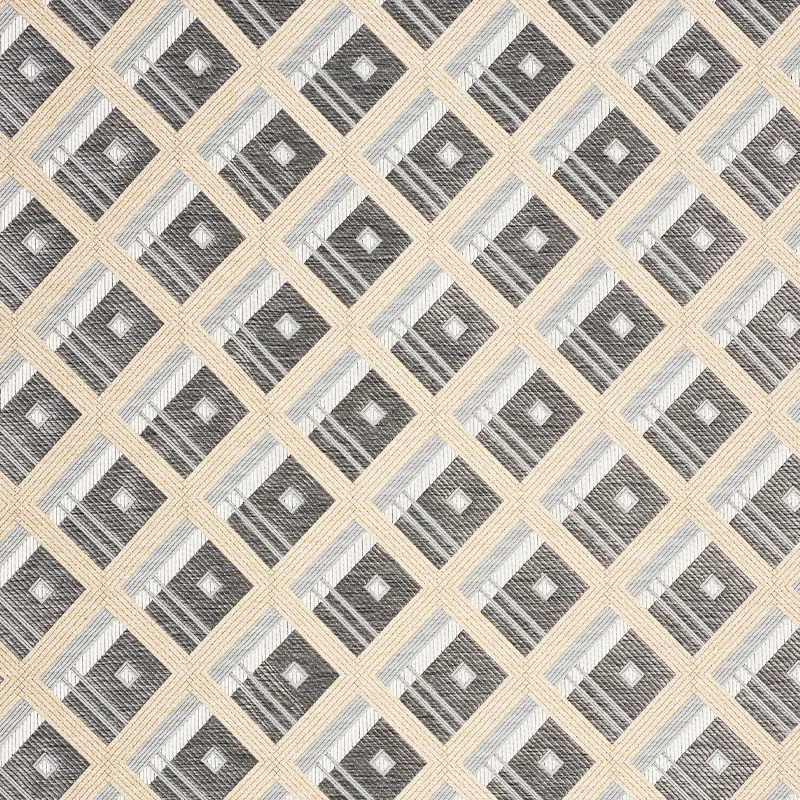 LEGRAD ARGYLE fabric CHARCOAL color by Schumacher