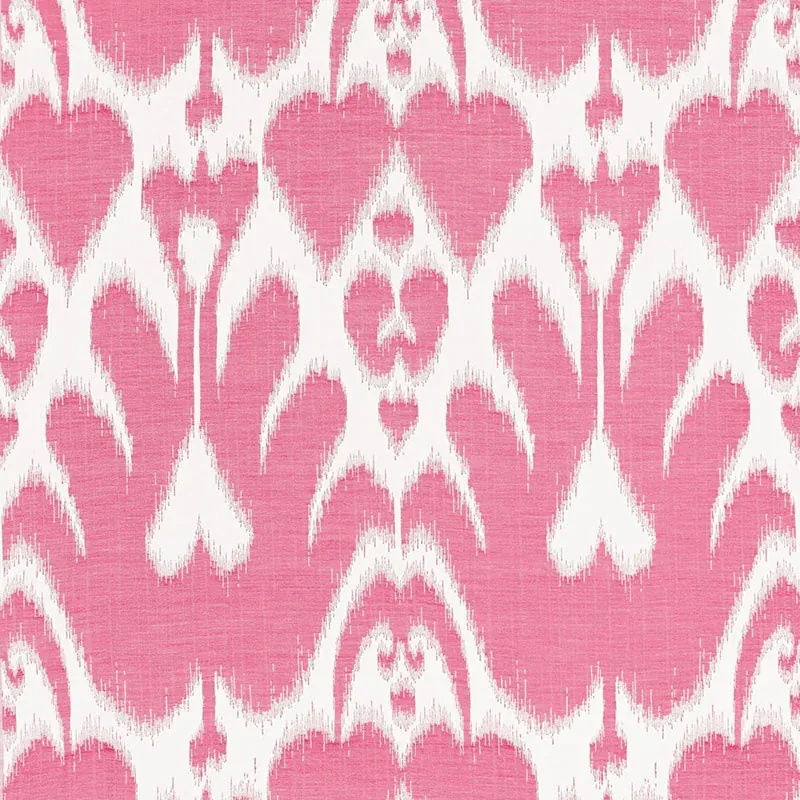 LELA COTTON IKAT fabric BERRY color by Schumacher