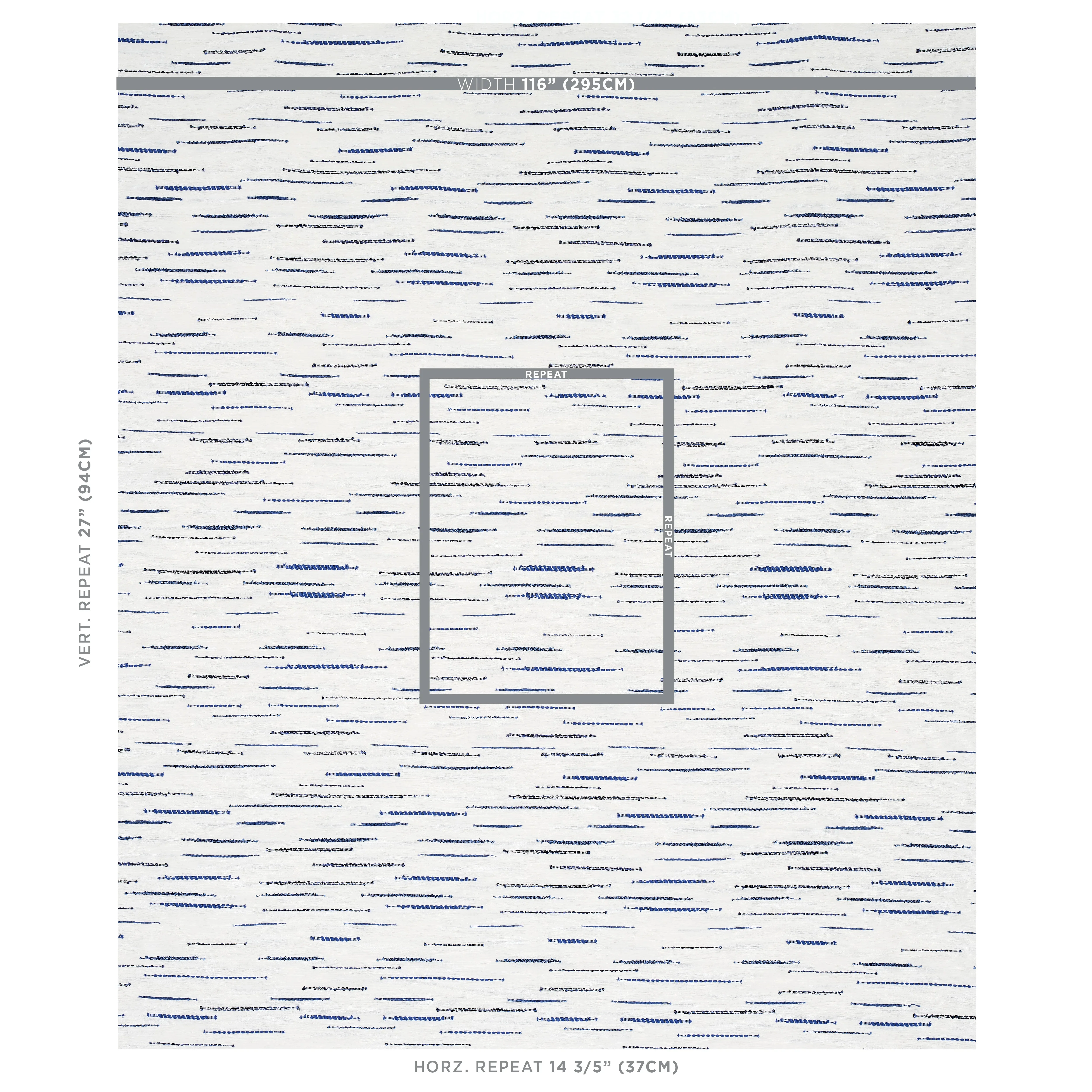LELAND STRIPE fabric BLUE color by Schumacher