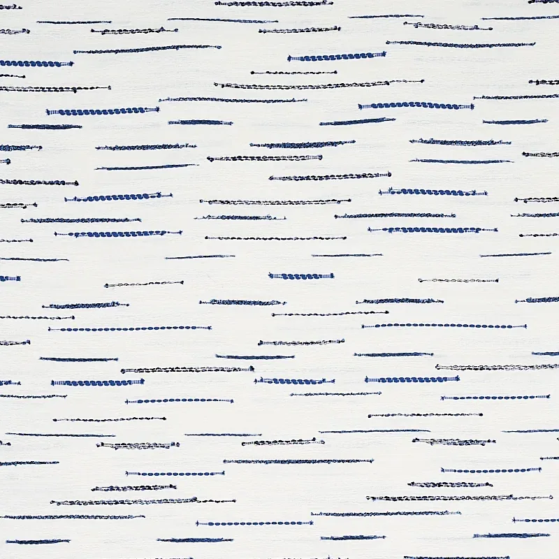 LELAND STRIPE fabric BLUE color by Schumacher