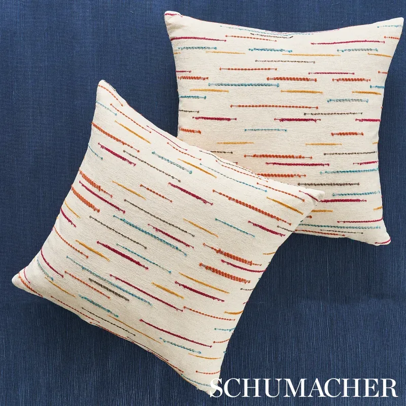 LELAND STRIPE Fabric – MULTI | Schumacher | Wallpaper Twins LELAND STRIPE fabric MULTI color by Schumacher