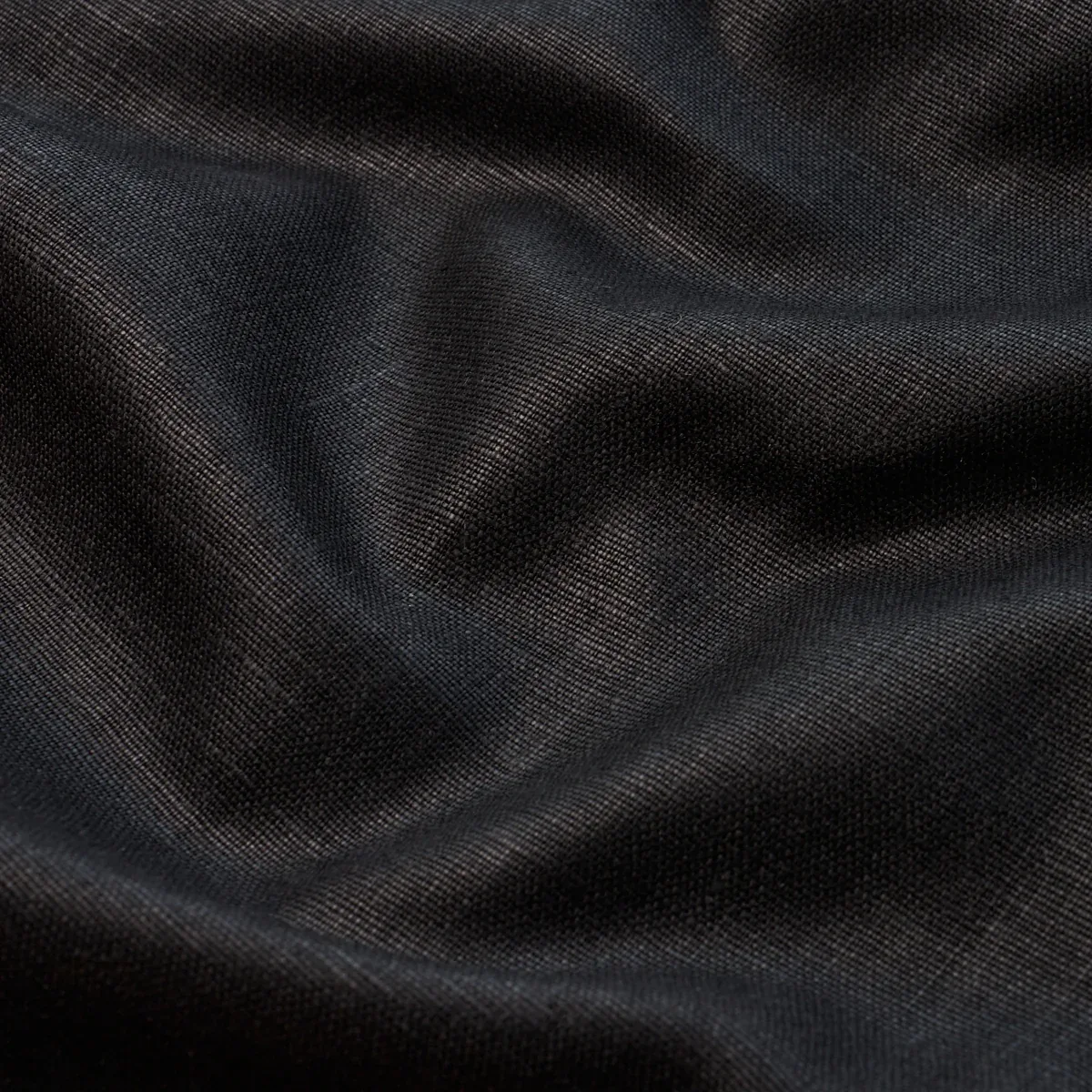 LEO GLAZED LINEN fabric BLACK color by Schumacher