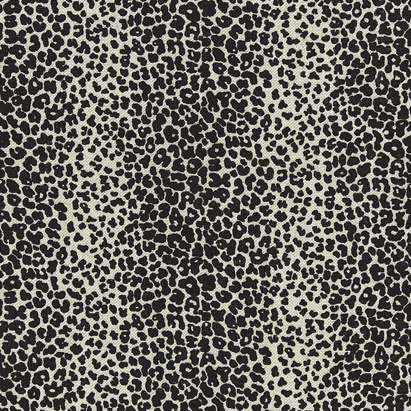 LEOPARD LINEN PRINT fabric EBONY color by Schumacher