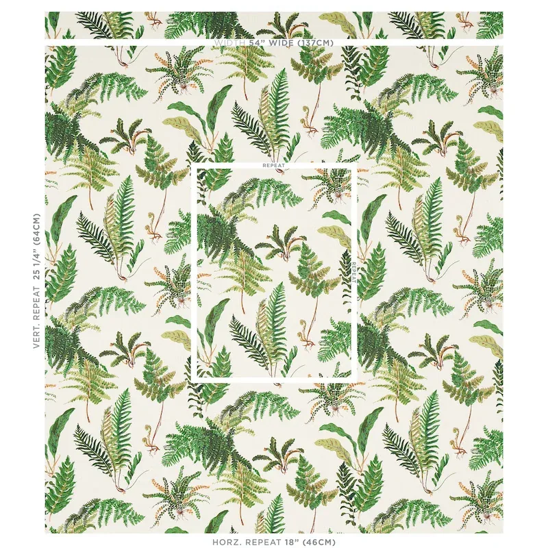 LES FOUGERES fabric DOCUMENT color by Schumacher