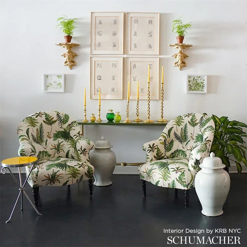 LES FOUGERES fabric DOCUMENT color by Schumacher