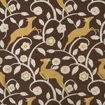 LES GAZELLES AU BOIS fabric CHOCOLATE color by Schumacher
