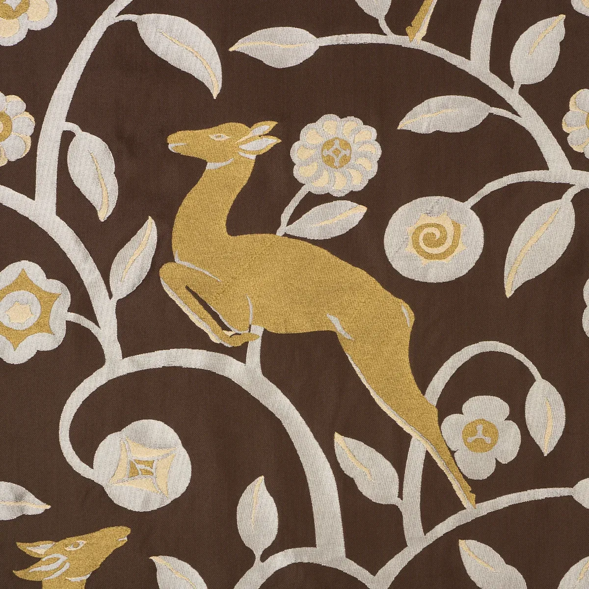 LES GAZELLES AU BOIS fabric CHOCOLATE color by Schumacher