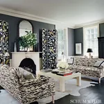 LES GAZELLES AU BOIS fabric ECRU color by Schumacher