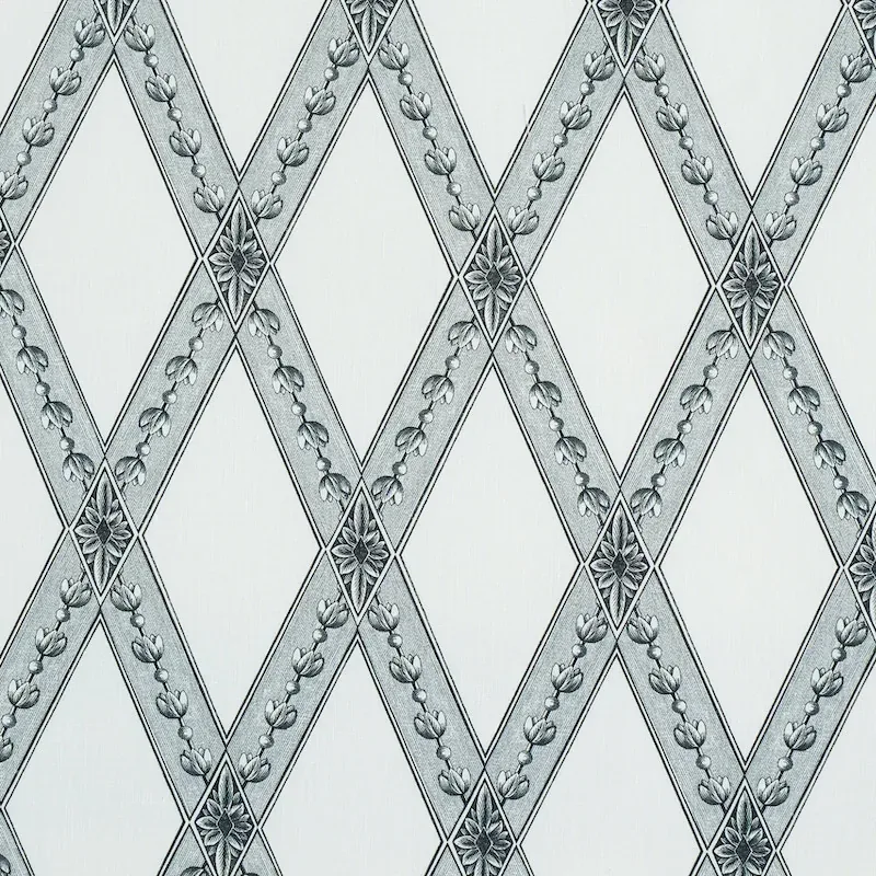 LES LOSANGES TOILE Fabric – CARBON | Schumacher | Wallpaper LES LOSANGES TOILE fabric CARBON color by Schumacher