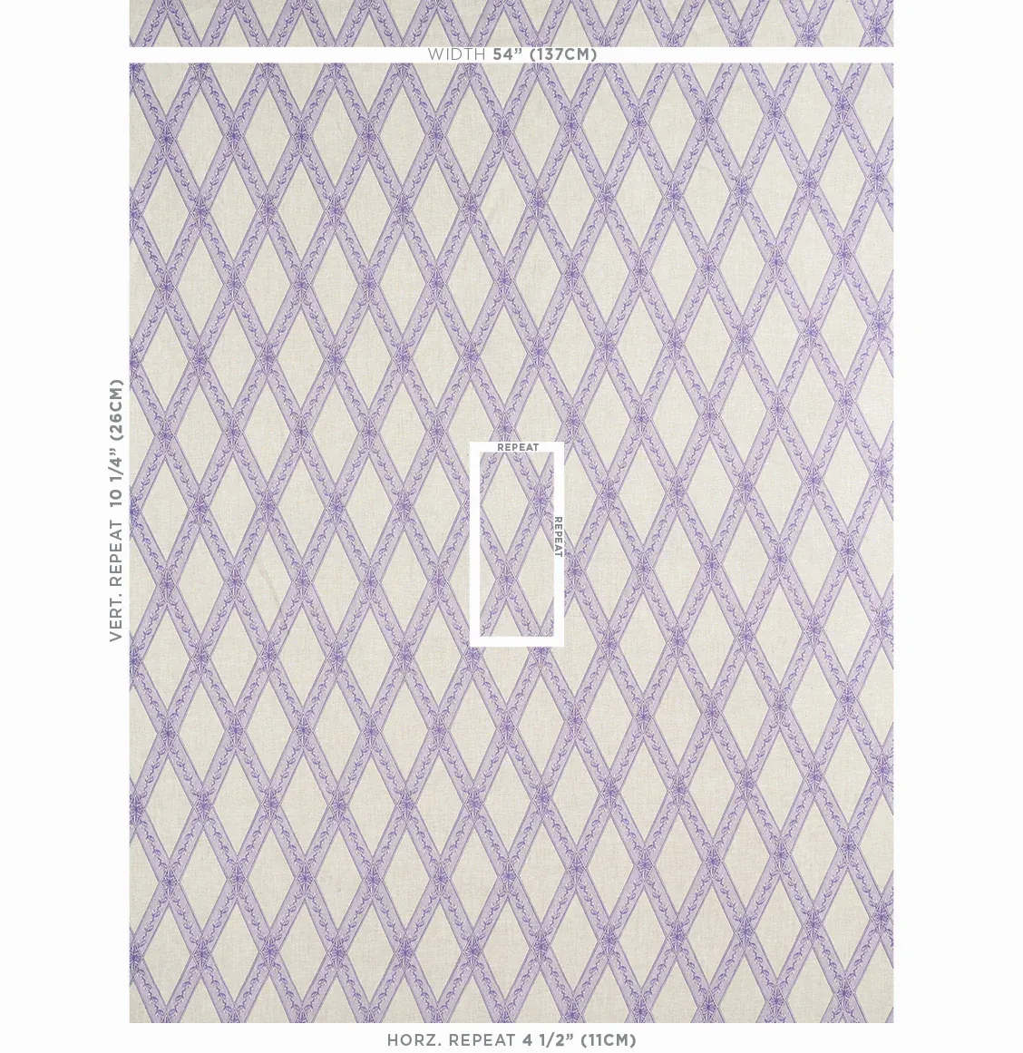 LES LOSANGES TOILE fabric IRIS color by Schumacher