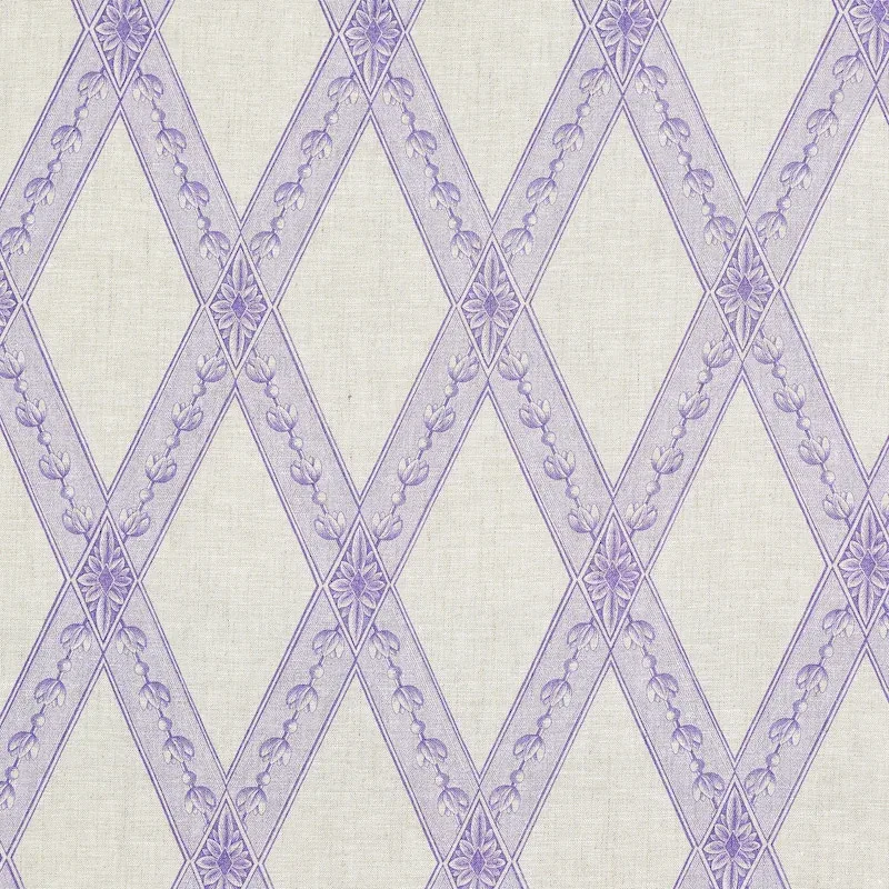 LES LOSANGES TOILE fabric IRIS color by Schumacher