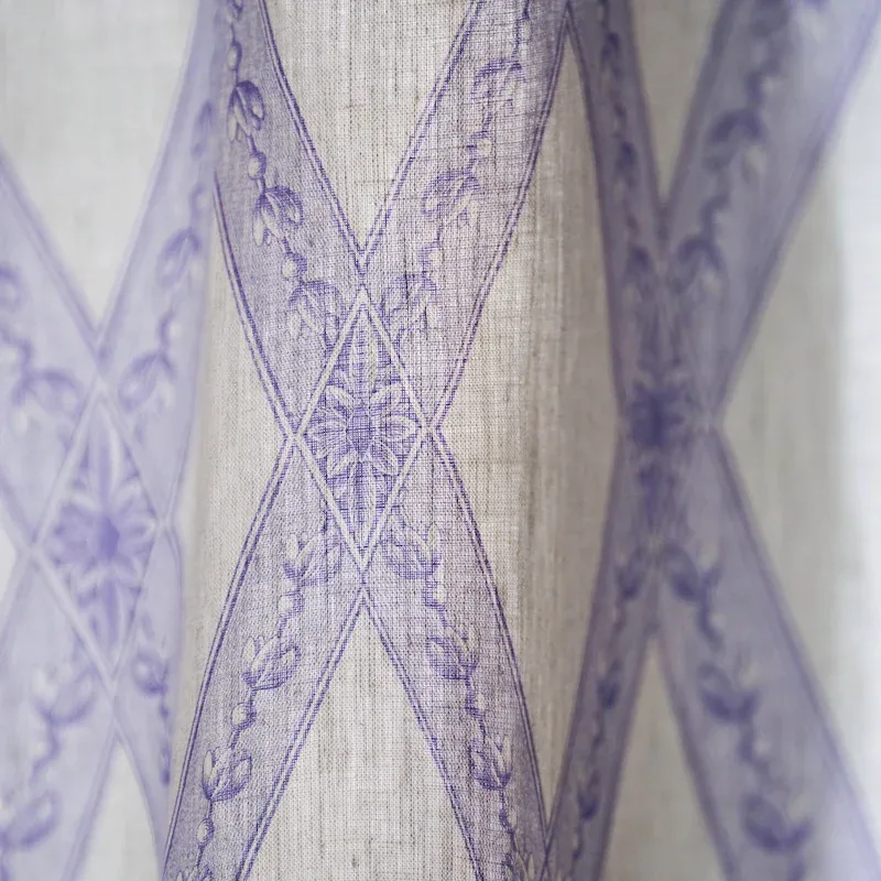 LES LOSANGES TOILE fabric IRIS color by Schumacher