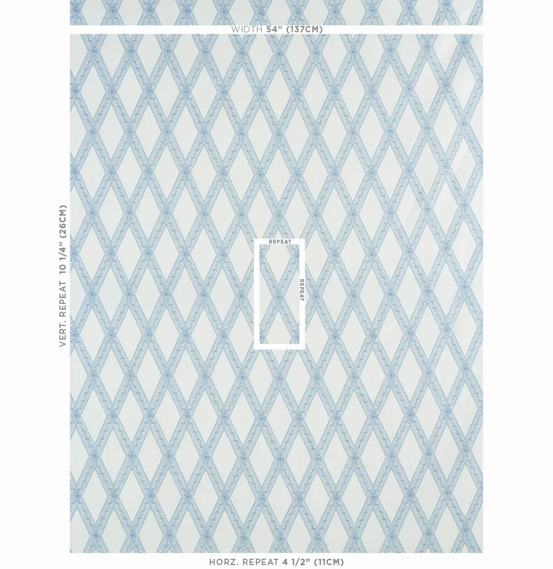 LES LOSANGES TOILE Fabric – SKY | Schumacher | Wallpaper Twi LES LOSANGES TOILE fabric SKY color by Schumacher