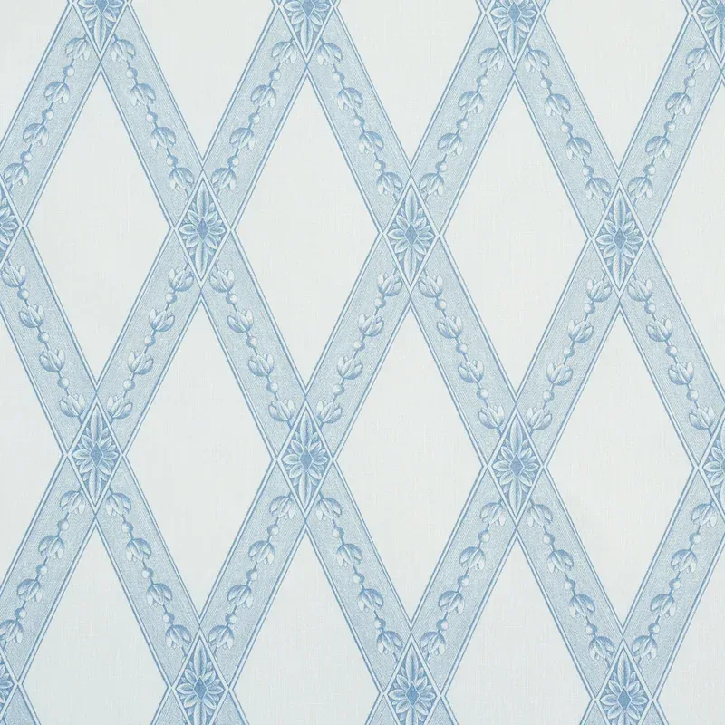 LES LOSANGES TOILE Fabric – SKY | Schumacher | Wallpaper Twi LES LOSANGES TOILE fabric SKY color by Schumacher