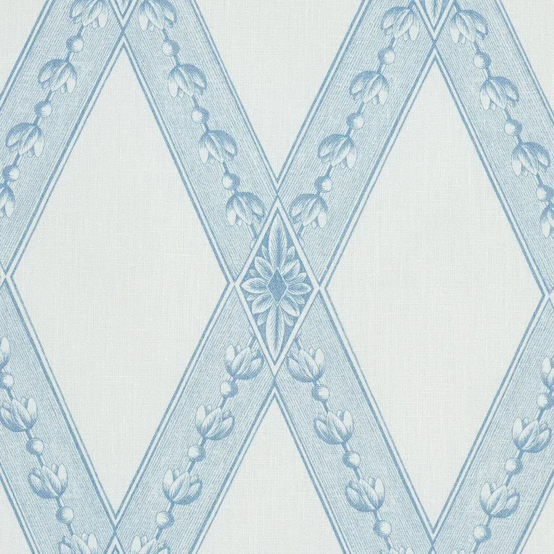 LES LOSANGES TOILE Fabric – SKY | Schumacher | Wallpaper Twi LES LOSANGES TOILE fabric SKY color by Schumacher