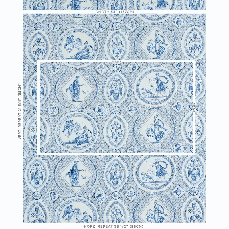 LES SCENES CONTEMPORAINES Fabric – BLUE | Schumacher | Wallp LES SCENES CONTEMPORAINES fabric BLUE color by Schumacher
