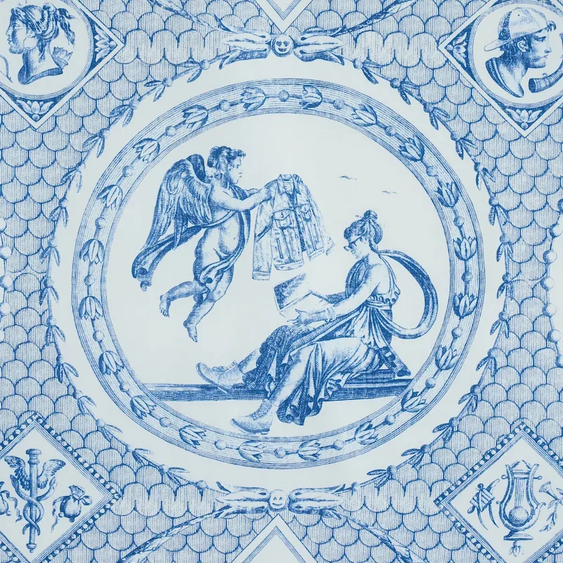 LES SCENES CONTEMPORAINES Fabric – BLUE | Schumacher | Wallp LES SCENES CONTEMPORAINES fabric BLUE color by Schumacher