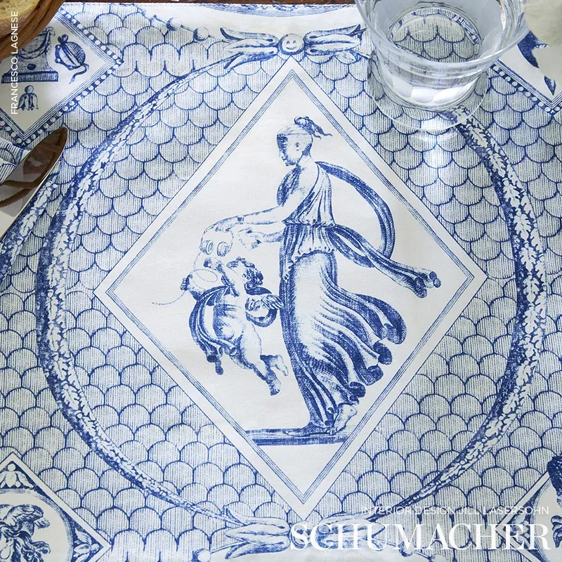 LES SCENES CONTEMPORAINES Fabric – BLUE | Schumacher | Wallp LES SCENES CONTEMPORAINES fabric BLUE color by Schumacher