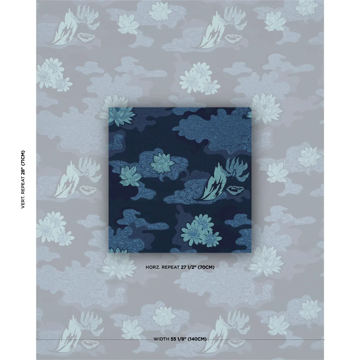 LIAN DREAM Fabric – BLEU | Schumacher | Wallpaper Twins LIAN DREAM fabric BLEU color by Schumacher