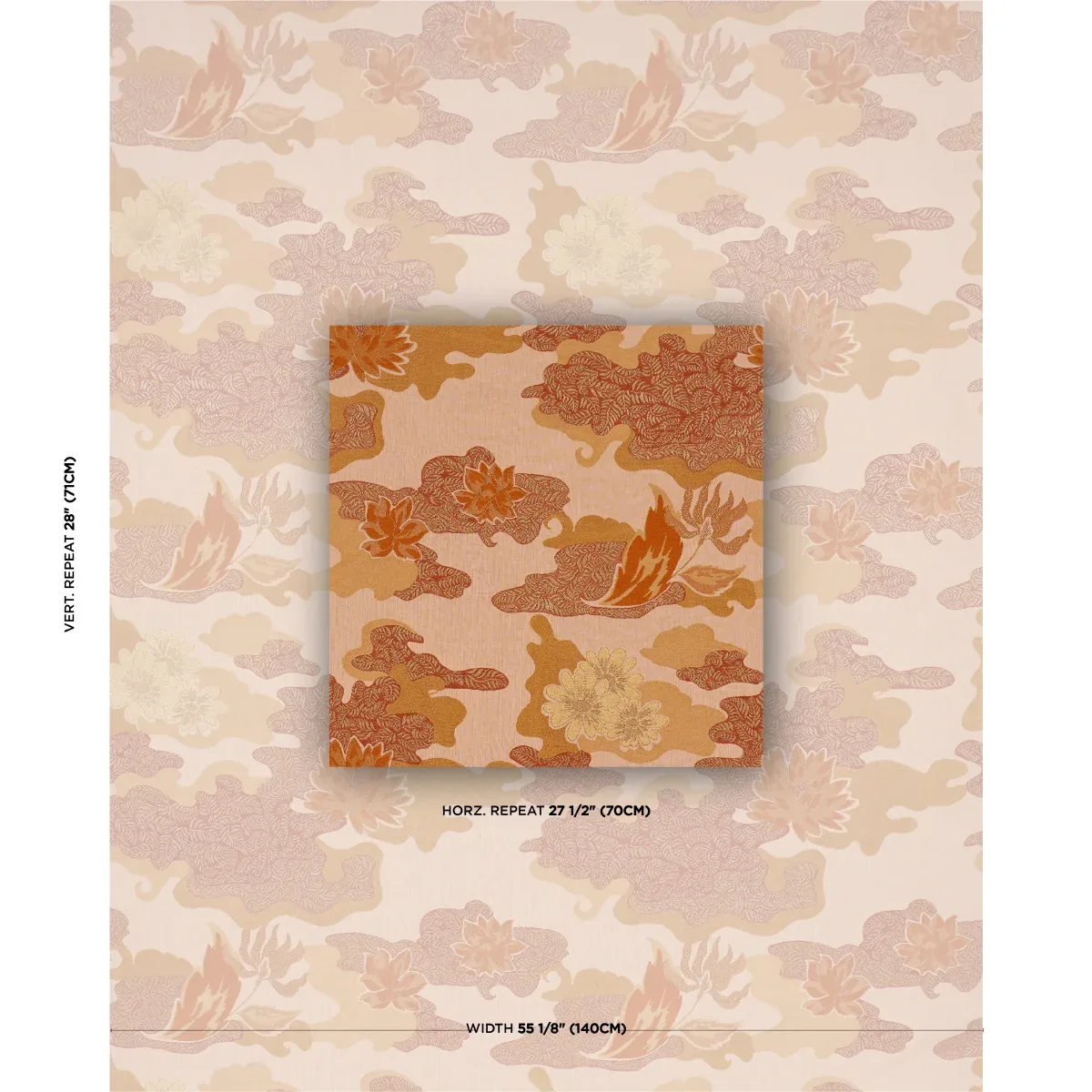 LIAN DREAM Fabric – CORAL | Schumacher | Wallpaper Twins LIAN DREAM fabric CORAL color by Schumacher