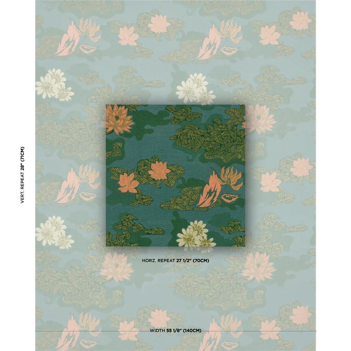 LIAN DREAM fabric TURQUOISE color by Schumacher
