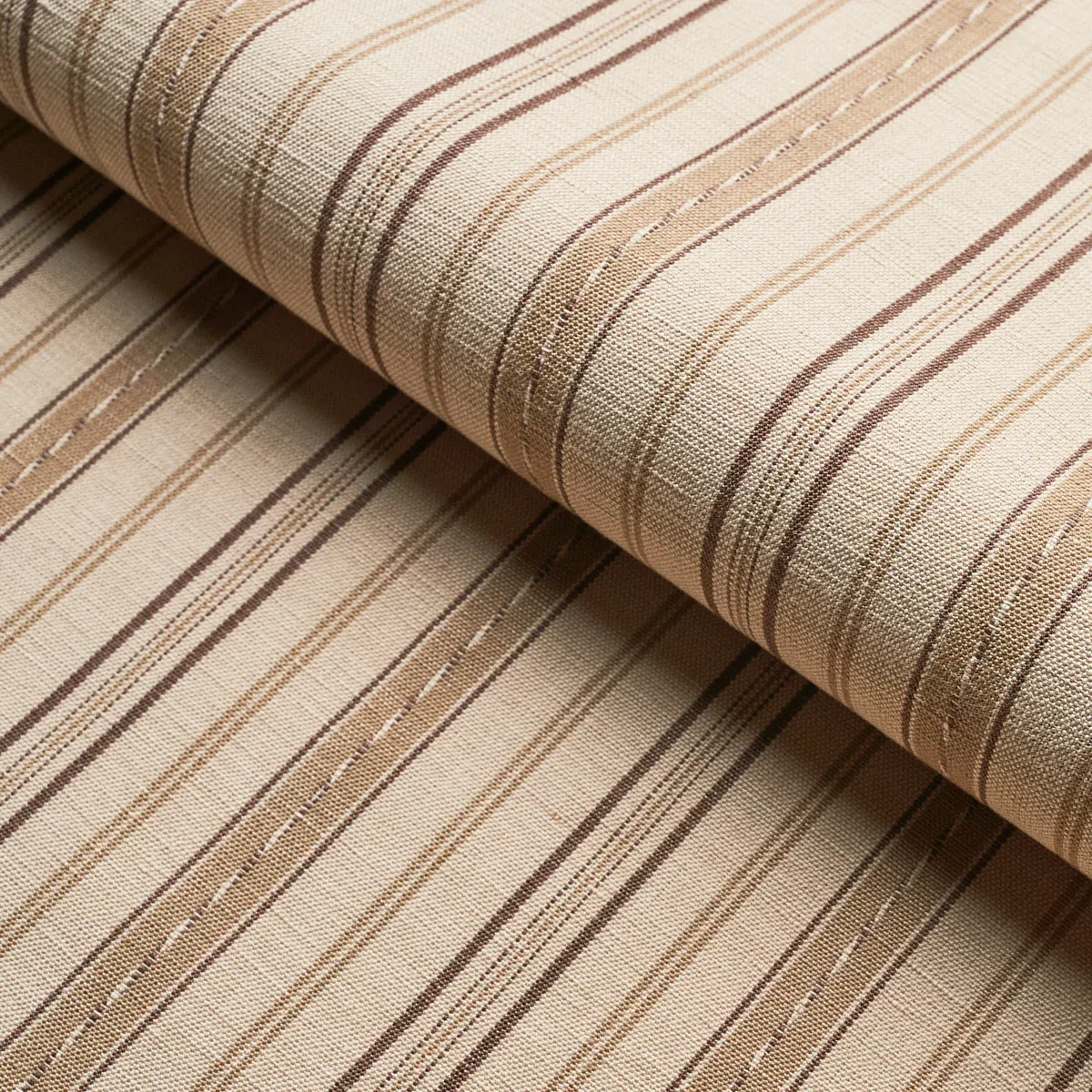LIGHTFOOT STRIPE fabric COFFEE color by Schumacher