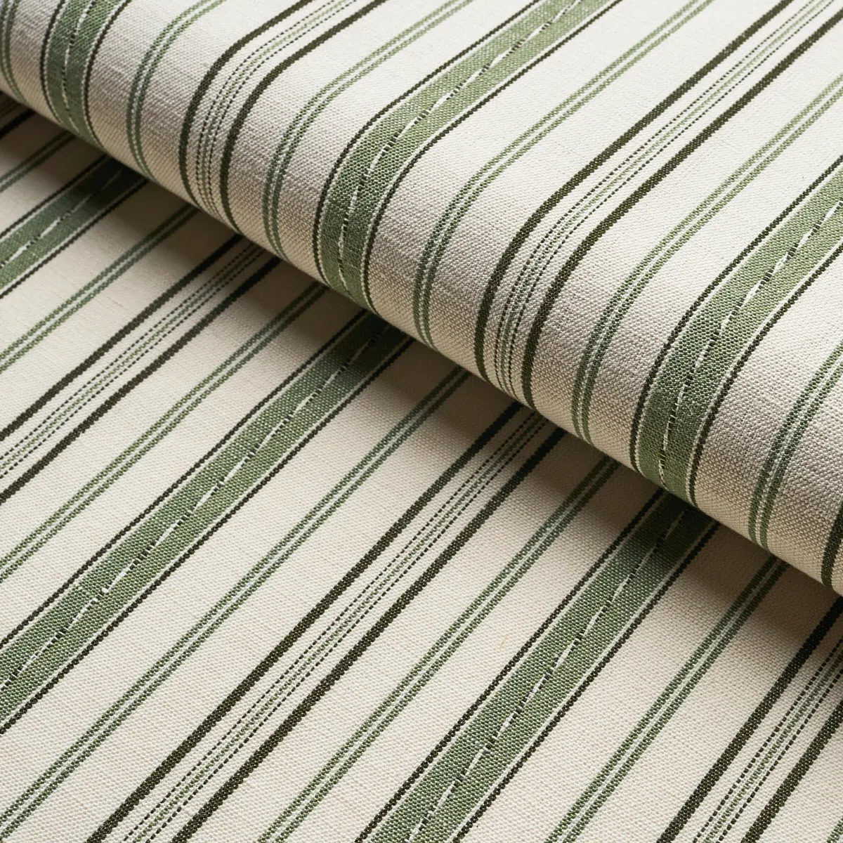 LIGHTFOOT STRIPE fabric MOSS color by Schumacher
