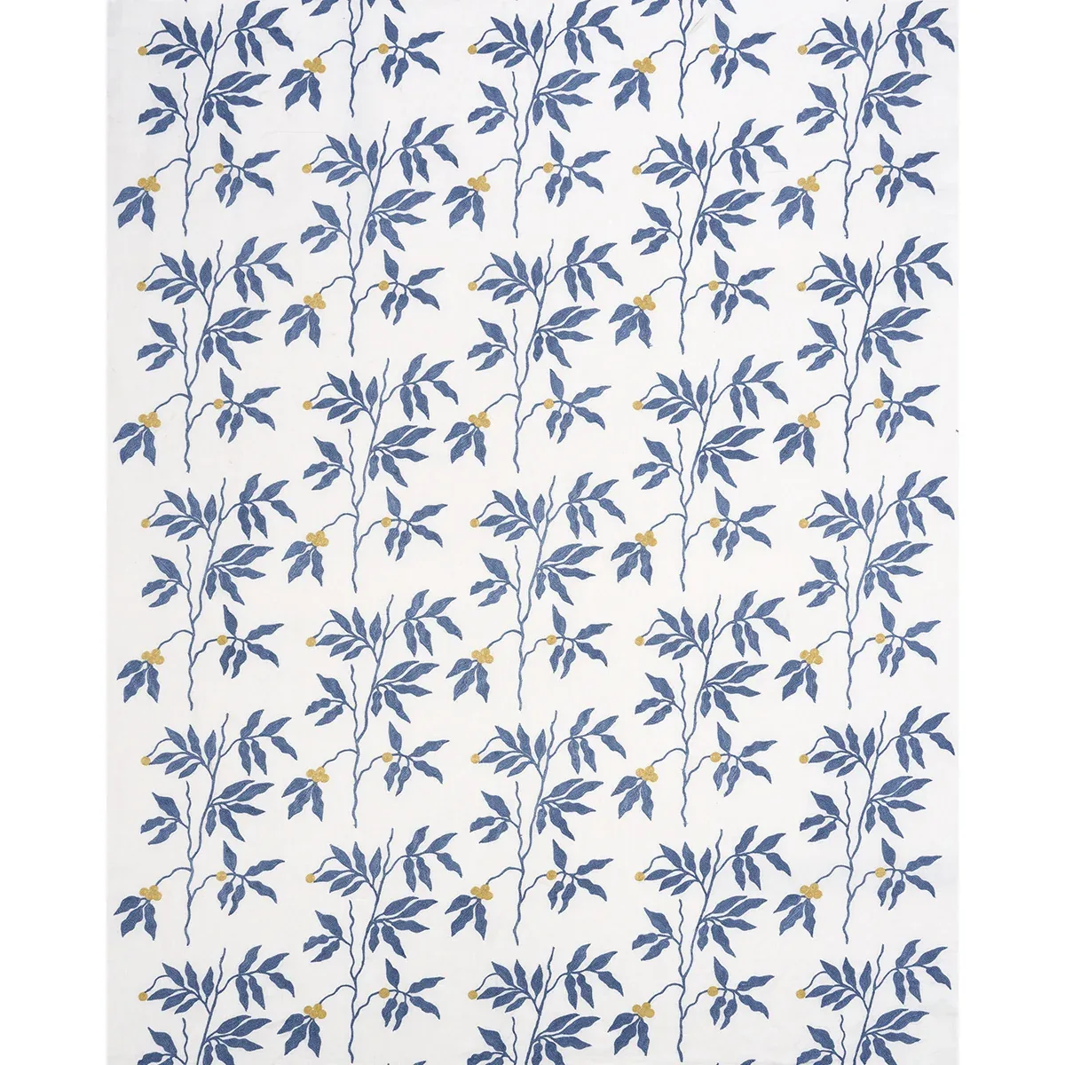 LILLA EMBROIDERY Fabric – BLUE | Schumacher | Wallpaper Twin LILLA EMBROIDERY fabric BLUE color by Schumacher