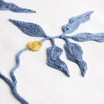 LILLA EMBROIDERY Fabric – BLUE | Schumacher | Wallpaper Twin LILLA EMBROIDERY fabric BLUE color by Schumacher