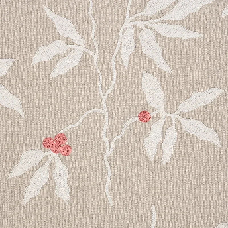 LILLA EMBROIDERY fabric IVORY ON NEUTRAL color by Schumacher