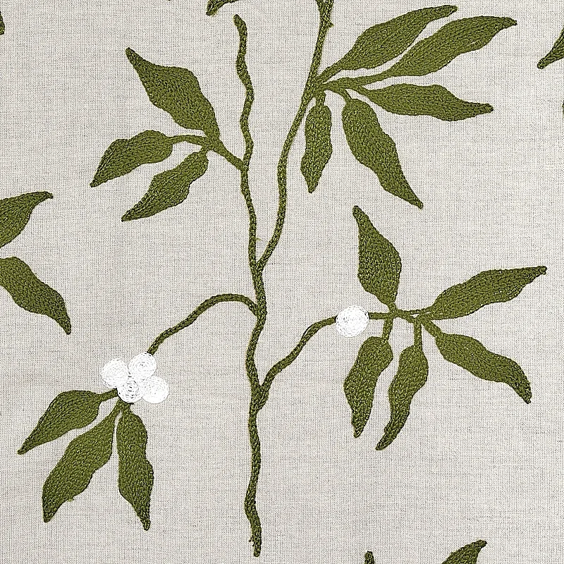 LILLA EMBROIDERY Fabric – OLIVE ON NEUTRAL | Schumacher | Wa LILLA EMBROIDERY fabric OLIVE ON NEUTRAL color by Schumacher