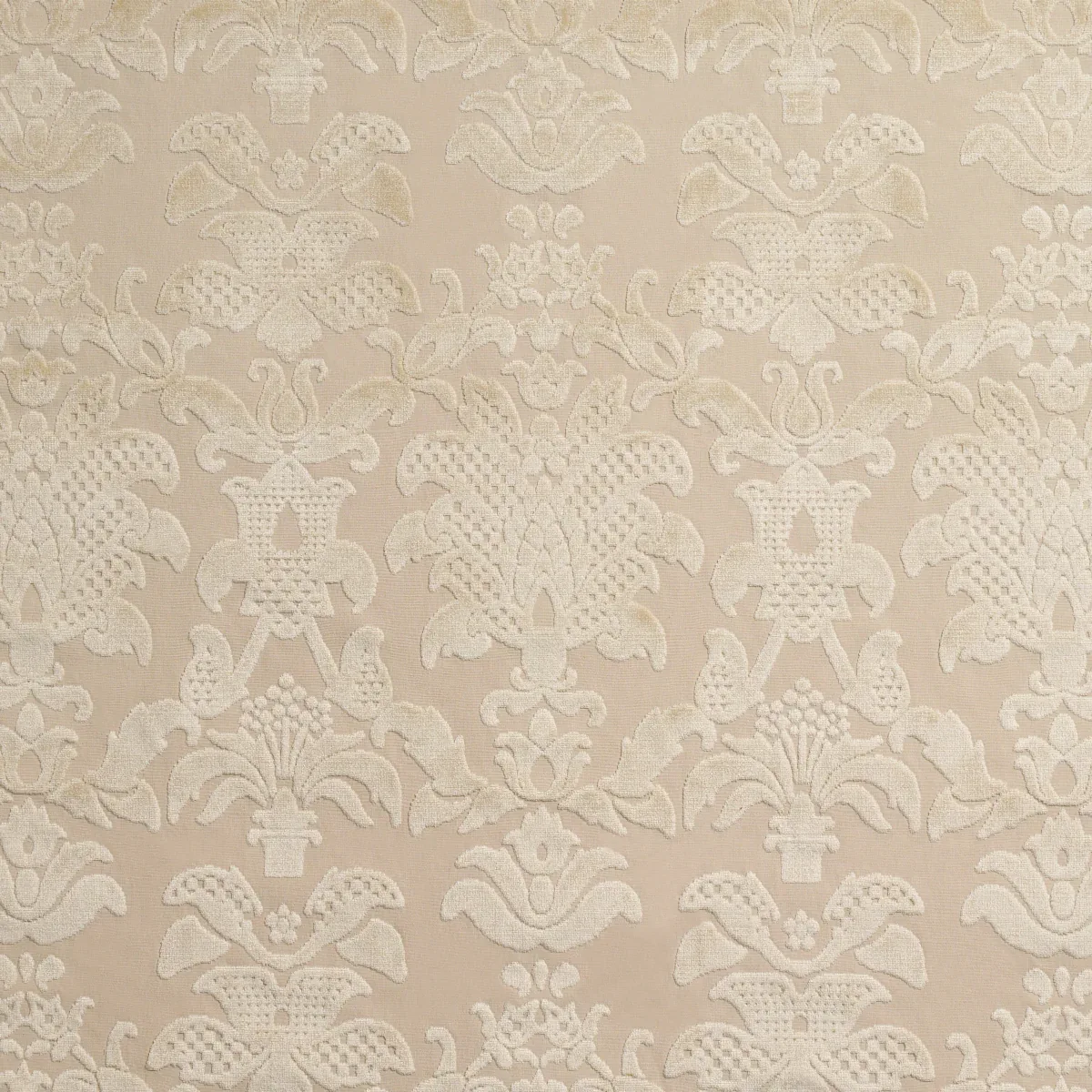 LIMBOURG DAMASK VELVET fabric PEARL color by Schumacher