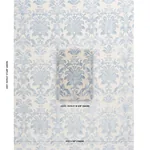 LIMBOURG DAMASK VELVET fabric SKY color by Schumacher